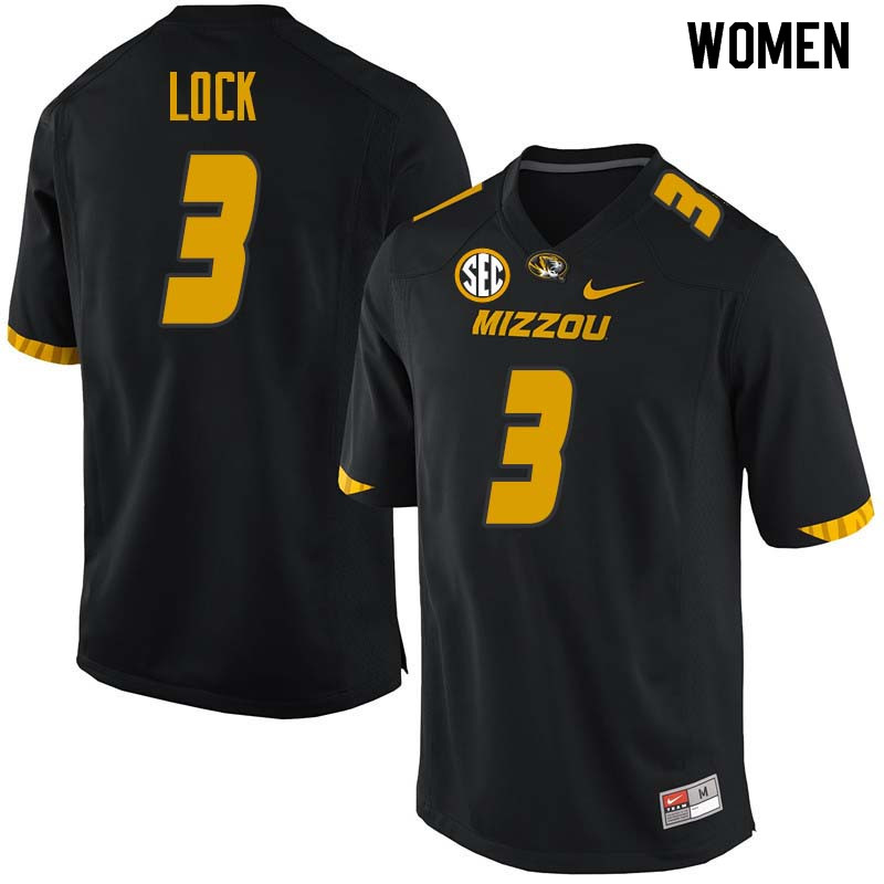 Women #3 Drew Lock Missouri Tigers College Football Jerseys Sale-Black